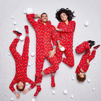 HKM-565523 Parent-Child Christmas Pajamas Set in Cartoon Design, Milk Silk Fabric, Long Sleeve, Unisex, Various Sizes Available