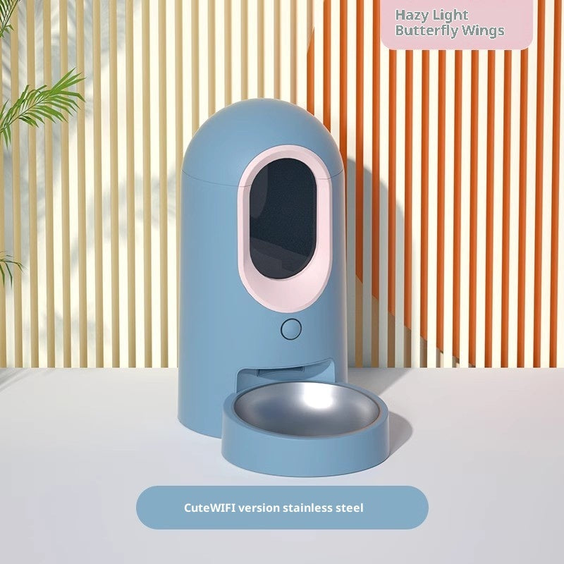 HKM-565587 Smart Pet Feeder and Water Dispenser Set - 2.6L Stainless Steel and Ceramic Options