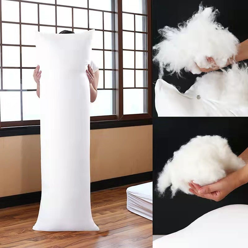 HKM-565715 7D Soft Cotton Filling Pillow - Modern Simplicity Solid Color Cushion in White