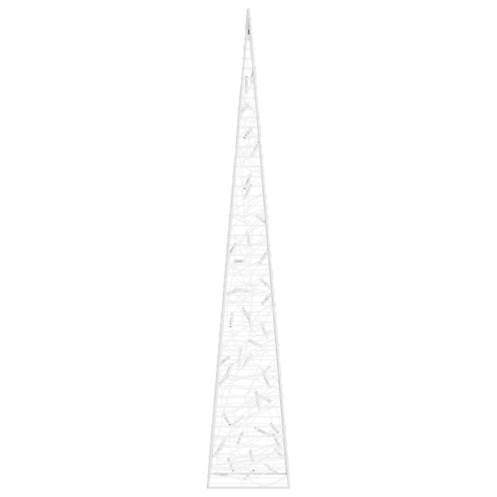 HKM-565715 LED Cool White Acrylic Christmas Cone Decoration – 90 cm with 8 Lighting Effects, Waterproof for Indoor & Outdoor Use
