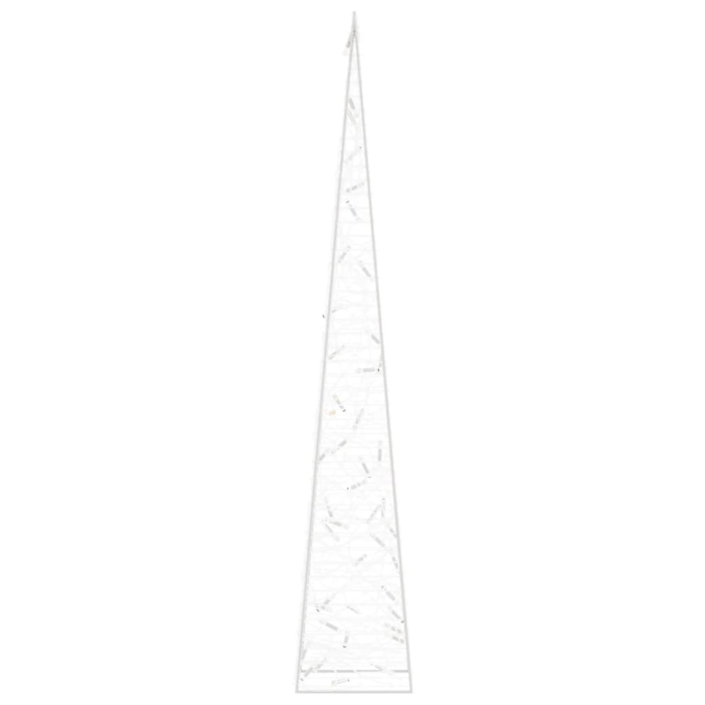HKM-565715 LED Cool White Acrylic Christmas Cone Decoration – 90 cm with 8 Lighting Effects, Waterproof for Indoor & Outdoor Use