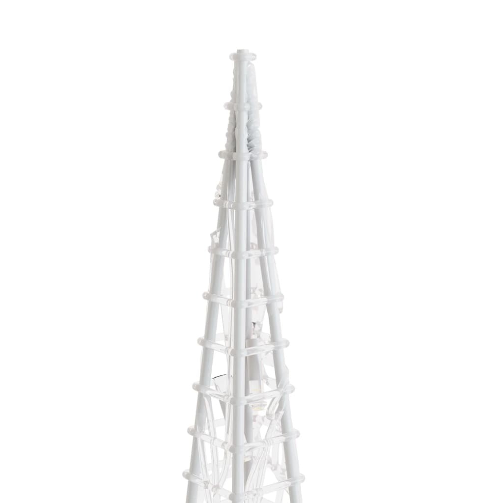 HKM-565715 LED Cool White Acrylic Christmas Cone Decoration – 90 cm with 8 Lighting Effects, Waterproof for Indoor & Outdoor Use