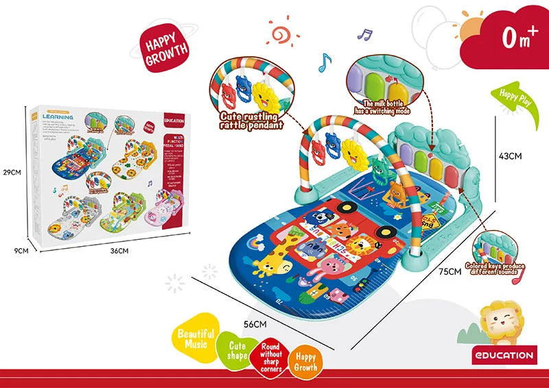 HKM-565715 Multi-functional Musical Baby Play Gym Mat for Infants and Toddlers