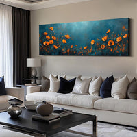 HKM-565843 Abstract Floral Handmade Oil Painting on Canvas for Home and Bedroom Décor - Unframed, Rolled Design