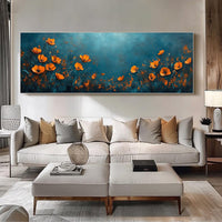 HKM-565843 Abstract Floral Handmade Oil Painting on Canvas for Home and Bedroom Décor - Unframed, Rolled Design