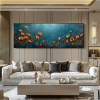HKM-565843 Abstract Floral Handmade Oil Painting on Canvas for Home and Bedroom Décor - Unframed, Rolled Design