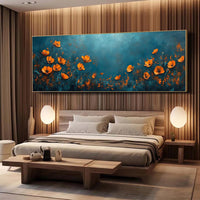 HKM-565843 Abstract Floral Handmade Oil Painting on Canvas for Home and Bedroom Décor - Unframed, Rolled Design