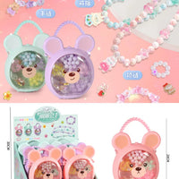 HKM-565907 DIY Beaded Hair Clip Set with Trolley Box for Creative Kids Play