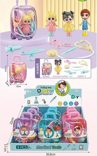 HKM-565907 DIY Beaded Hair Clip Set with Trolley Box for Creative Kids Play