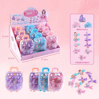 HKM-565907 DIY Beaded Hair Clip Set with Trolley Box for Creative Kids Play
