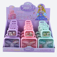 HKM-565907 DIY Beaded Hair Clip Set with Trolley Box for Creative Kids Play