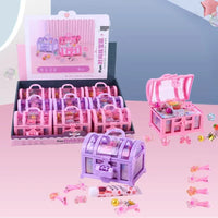 HKM-565907 DIY Beaded Hair Clip Set with Trolley Box for Creative Kids Play
