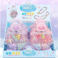 HKM-565907 DIY Beaded Hair Clip Set with Trolley Box for Creative Kids Play