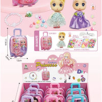 HKM-565907 DIY Beaded Hair Clip Set with Trolley Box for Creative Kids Play