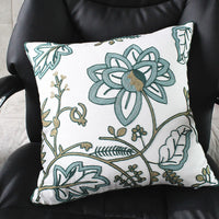 HKM-565971 Three-Dimensional Embroidered Flower Cotton Pillow Case - 45x45cm