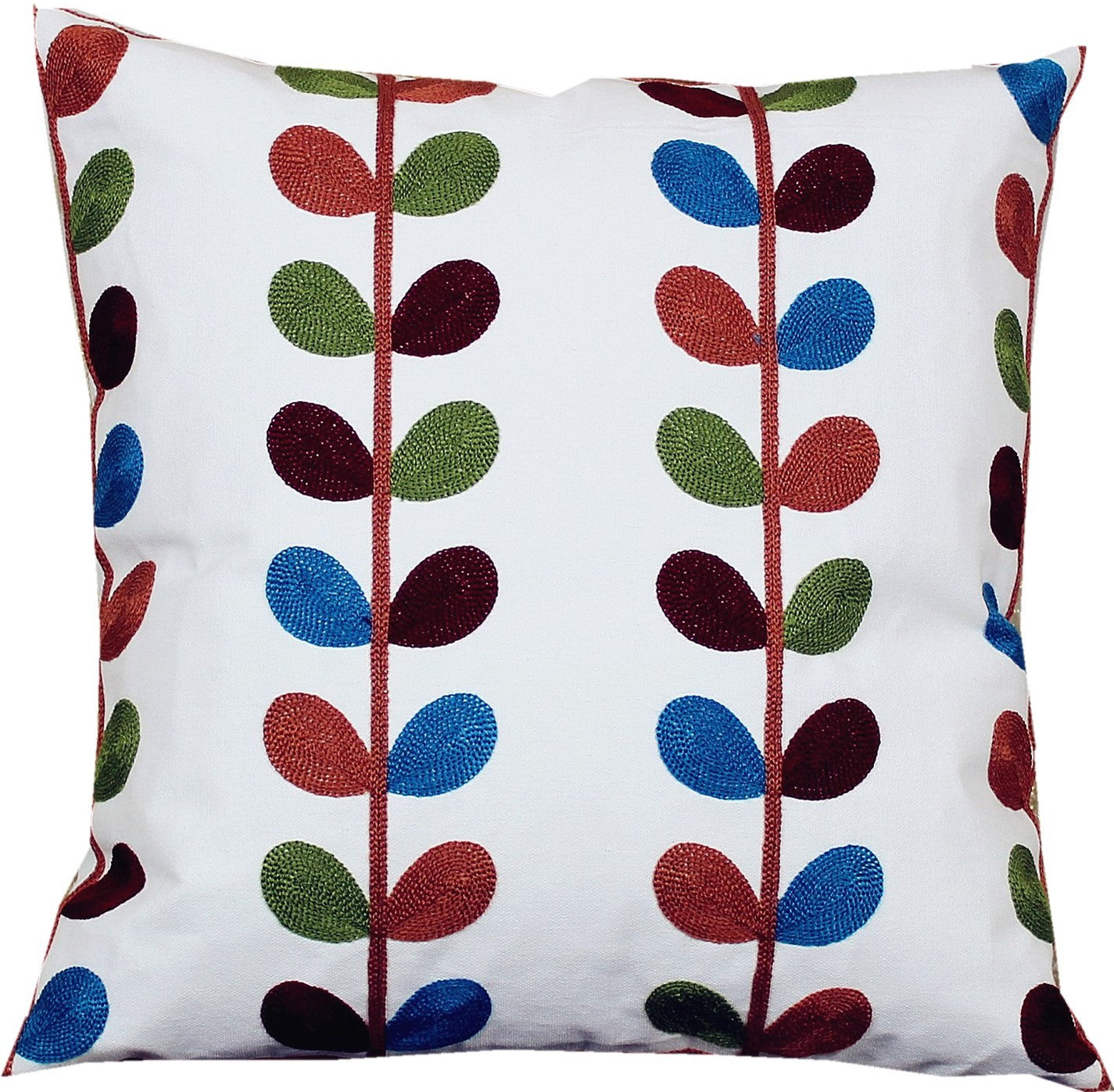 HKM-565971 Three-Dimensional Embroidered Flower Cotton Pillow Case - 45x45cm