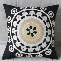 HKM-565971 Three-Dimensional Embroidered Flower Cotton Pillow Case - 45x45cm