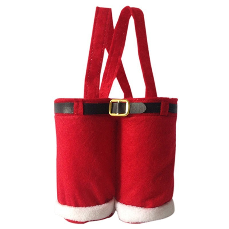 HKM-566035 Red Christmas Pants Gift Bag for Weddings and Candy Container - Fabric, 20x16cm