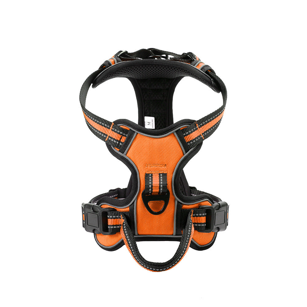 HKM-566099 Breathable Reflective Dog Vest with Chest Straps and Hand Holding Rope - Multiple Colors Available