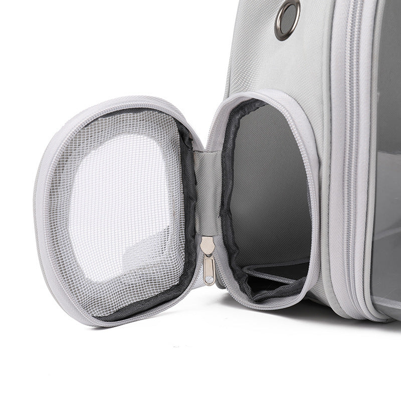 HKM-566099 Transparent Double-Shoulder Pet Carrier with Breathable Mesh Design