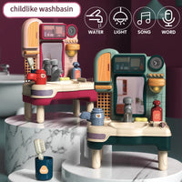 HKM-566163 Kids Multifunction Washbasin Sink Playset with Lights and Sound for Pretend Play