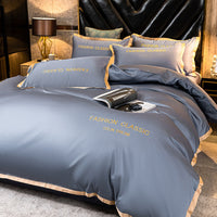 HKM-566227 Cotton Four-Piece Bedding Set with Embroidery Design and Personalized Fashion Elements
