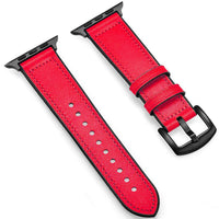 HKM-566419 Unisex Leather and Silicone Strap with Connectors for Apple Watch 38/40mm & 42/44mm