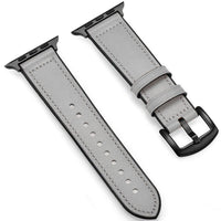HKM-566419 Unisex Leather and Silicone Strap with Connectors for Apple Watch 38/40mm & 42/44mm