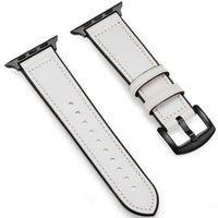 HKM-566419 Unisex Leather and Silicone Strap with Connectors for Apple Watch 38/40mm & 42/44mm