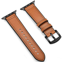 HKM-566419 Unisex Leather and Silicone Strap with Connectors for Apple Watch 38/40mm & 42/44mm