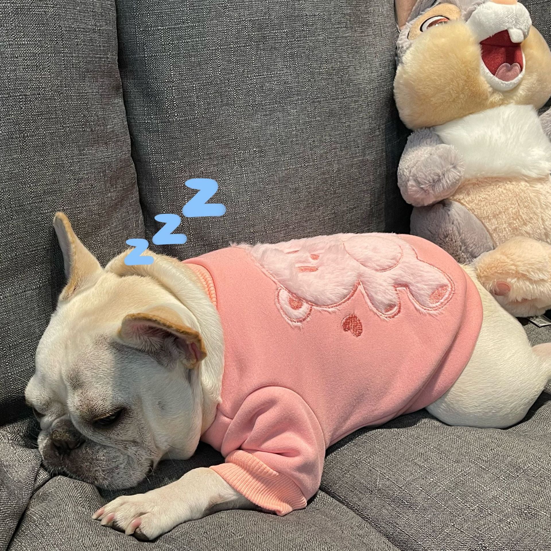 HKM-566483 Cozy Cotton Pink Plush Dog Sweater for All Sizes