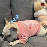 HKM-566483 Cozy Cotton Pink Plush Dog Sweater for All Sizes