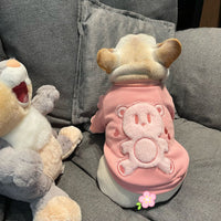 HKM-566483 Cozy Cotton Pink Plush Dog Sweater for All Sizes