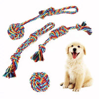 HKM-566547 Durable Cotton Rope Toys for Dogs and Cats - Molar Knotted Chew Set
