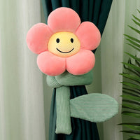 HKM-566611 Plush Sunflower Curtain Buckle - Soft Stretch Velvet Design with Down Cotton Filling, 95cm Height
