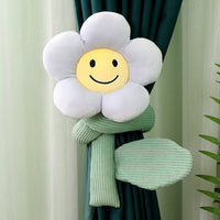 HKM-566611 Plush Sunflower Curtain Buckle - Soft Stretch Velvet Design with Down Cotton Filling, 95cm Height