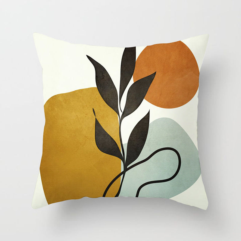 HKM-566739 Geometric Pattern Peach Skin Pillowcase – Nordic Style 45x45cm