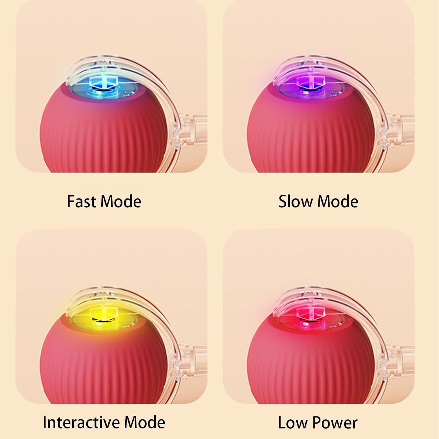 HKM-566739 Interactive Rolling Pet Ball Toy for Dogs and Cats - 360 Smart Automatic Play Ball with Rope - 6.5cm