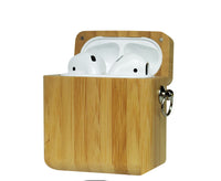 HKM-566803 Wooden Clamshell AirPods Protection Case - Compatible with AirPods 1/2 in Various Wood Finishes
