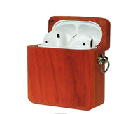 HKM-566803 Wooden Clamshell AirPods Protection Case - Compatible with AirPods 1/2 in Various Wood Finishes