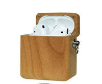 HKM-566803 Wooden Clamshell AirPods Protection Case - Compatible with AirPods 1/2 in Various Wood Finishes