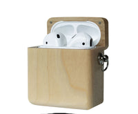 HKM-566803 Wooden Clamshell AirPods Protection Case - Compatible with AirPods 1/2 in Various Wood Finishes