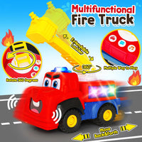 HKM-566867 Electric Multifunction Fire Engine Toy with Music and Light for Ages 2-13