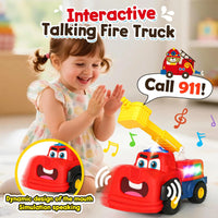 HKM-566867 Electric Multifunction Fire Engine Toy with Music and Light for Ages 2-13