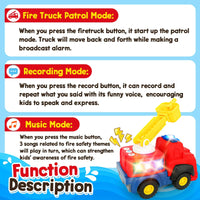 HKM-566867 Electric Multifunction Fire Engine Toy with Music and Light for Ages 2-13