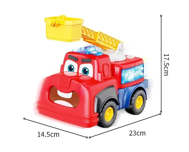 HKM-566867 Electric Multifunction Fire Engine Toy with Music and Light for Ages 2-13