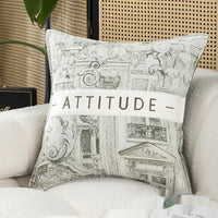 HKM-566867 Geometric Embroidery Square Pillow Cover - Modern Design in Circle Green and Various Patterns