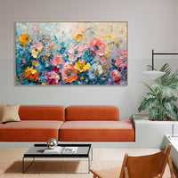 HKM-566995 Handpainted Oil Painting on Canvas - Large Flower Wall Art for Living Room and Home Decor