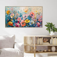 HKM-566995 Handpainted Oil Painting on Canvas - Large Flower Wall Art for Living Room and Home Decor