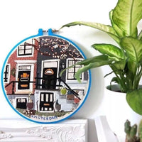 HKM-567059 Cotton and Linen Fabric Embroidery Material Pack - Floral and Plant Design, 15x15cm